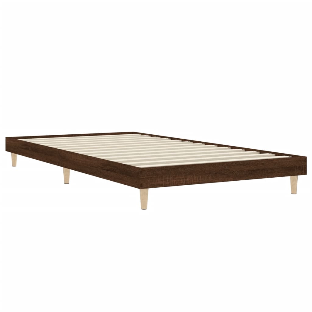 Cadre de lit sans matelas chêne marron 90x200cm bois ingénierie - XIOS