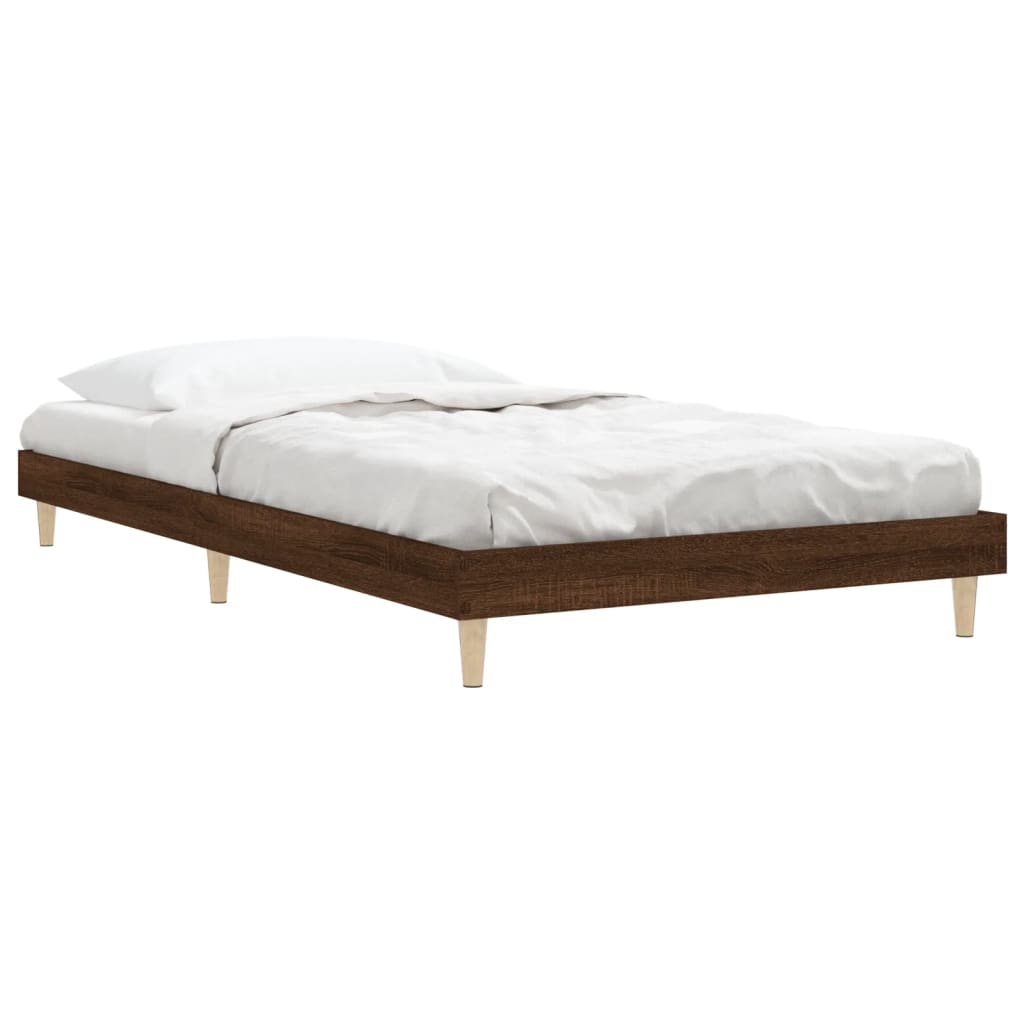 Cadre de lit sans matelas chêne marron 90x200cm bois ingénierie - XIOS