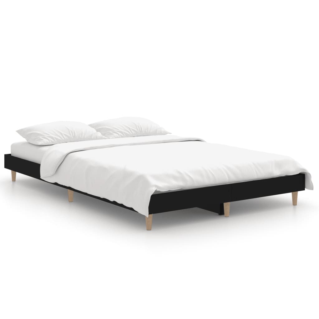 Cadre de lit sans matelas noir 120x190 cm bois d'ingénierie - XIOS