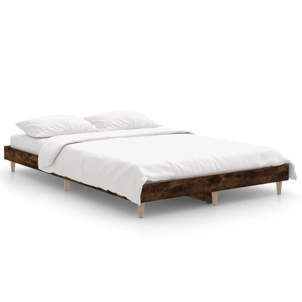 Cadre de lit sans matelas chêne fumé 120x190 cm bois ingénierie - XIOS