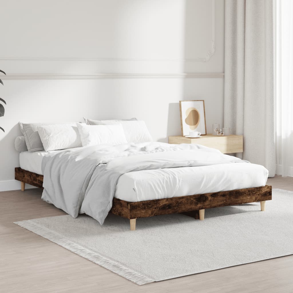 Cadre de lit sans matelas chêne fumé 120x190 cm bois ingénierie - XIOS