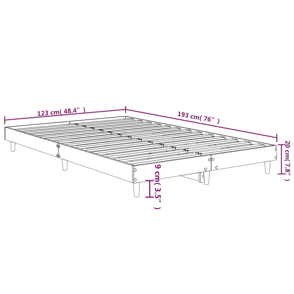 Cadre de lit sans matelas chêne fumé 120x190 cm bois ingénierie - XIOS
