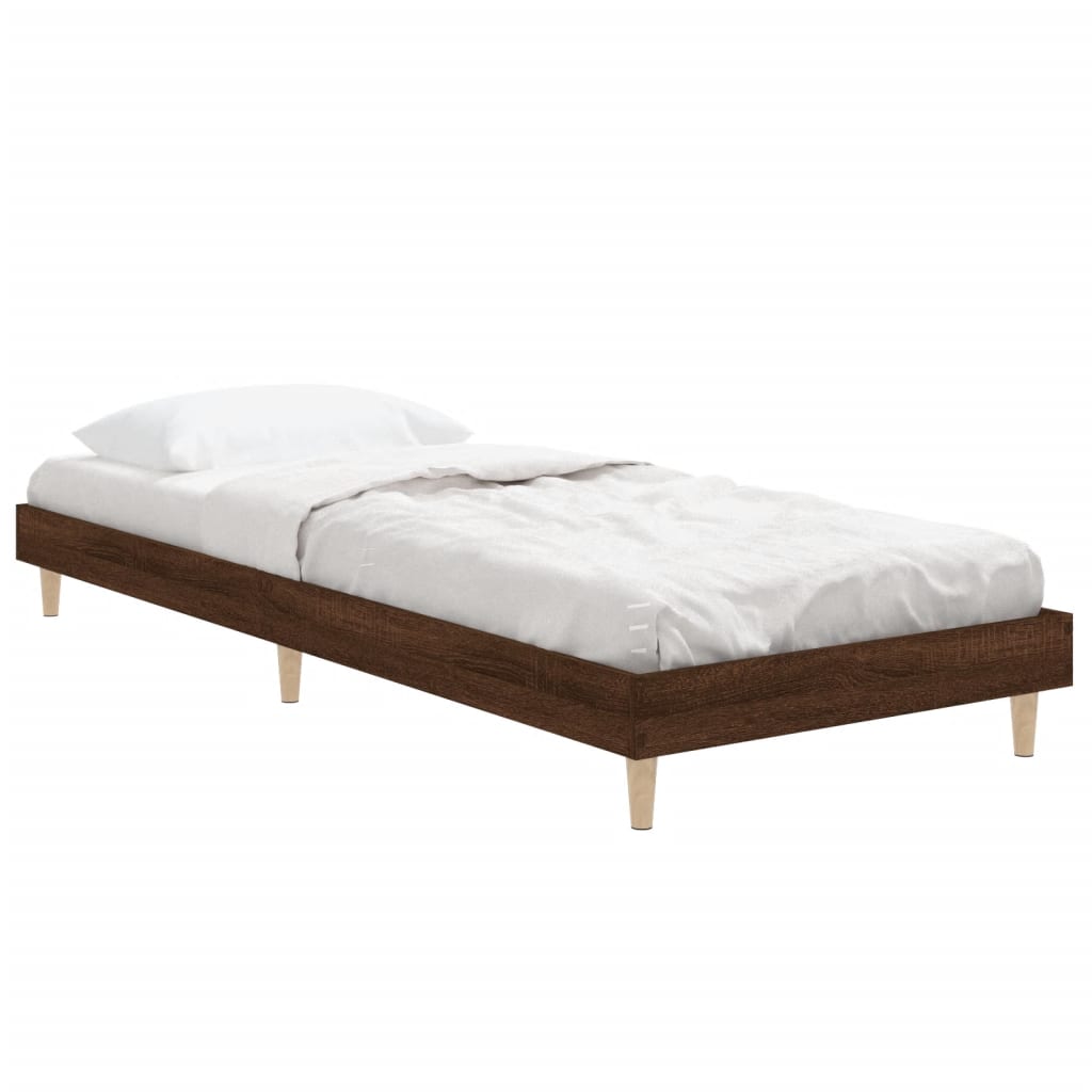 Cadre de lit sans matelas chêne marron 75x190cm bois ingénierie - XIOS