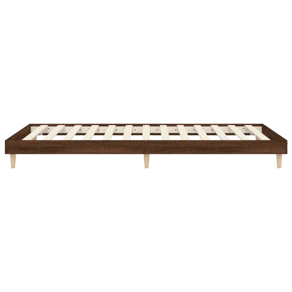 Cadre de lit sans matelas chêne marron 75x190cm bois ingénierie - XIOS