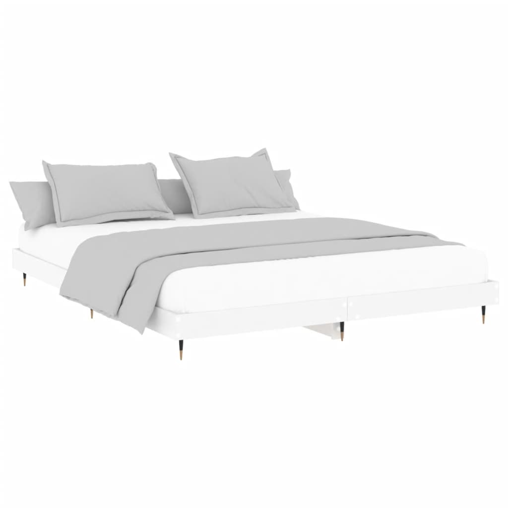 Cadre de lit sans matelas blanc 200x200 cm bois d'ingénierie - XIOS