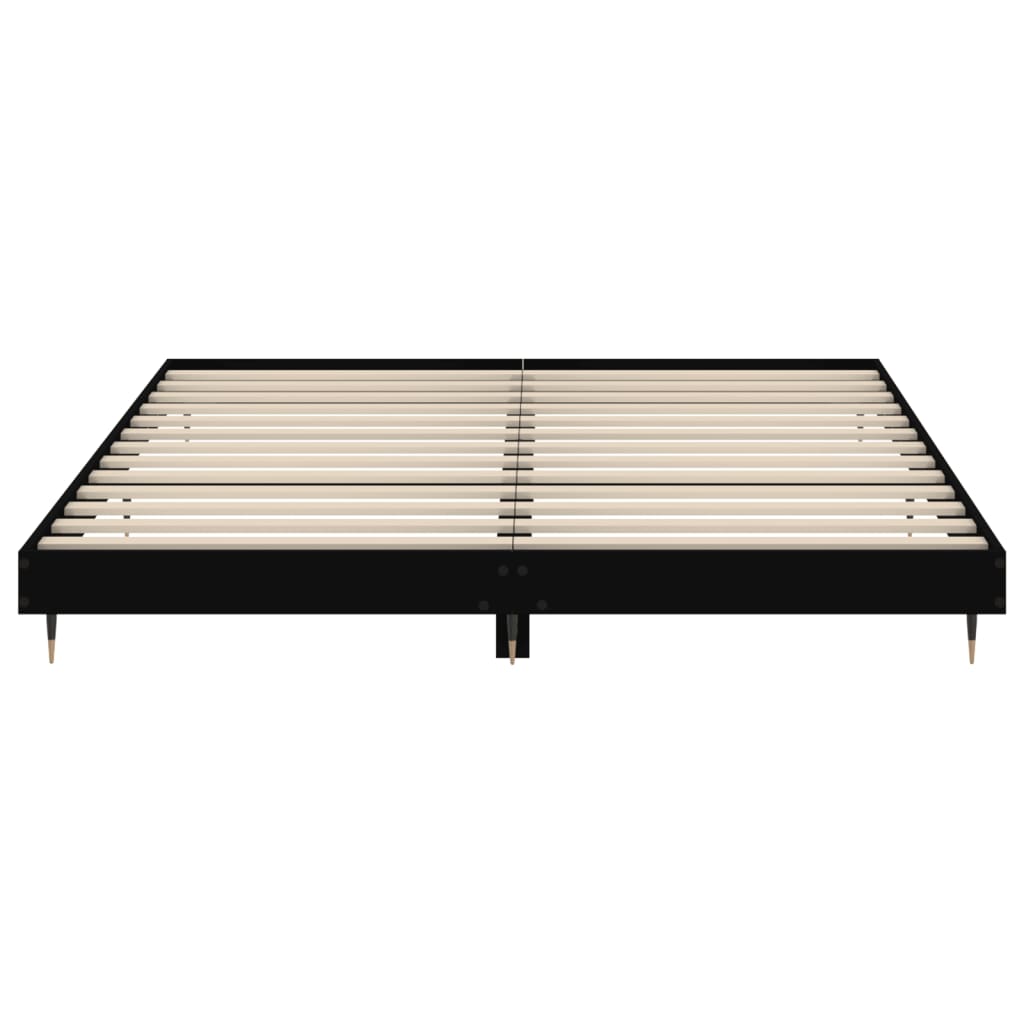 Cadre de lit sans matelas noir 200x200 cm bois d'ingénierie - XIOS