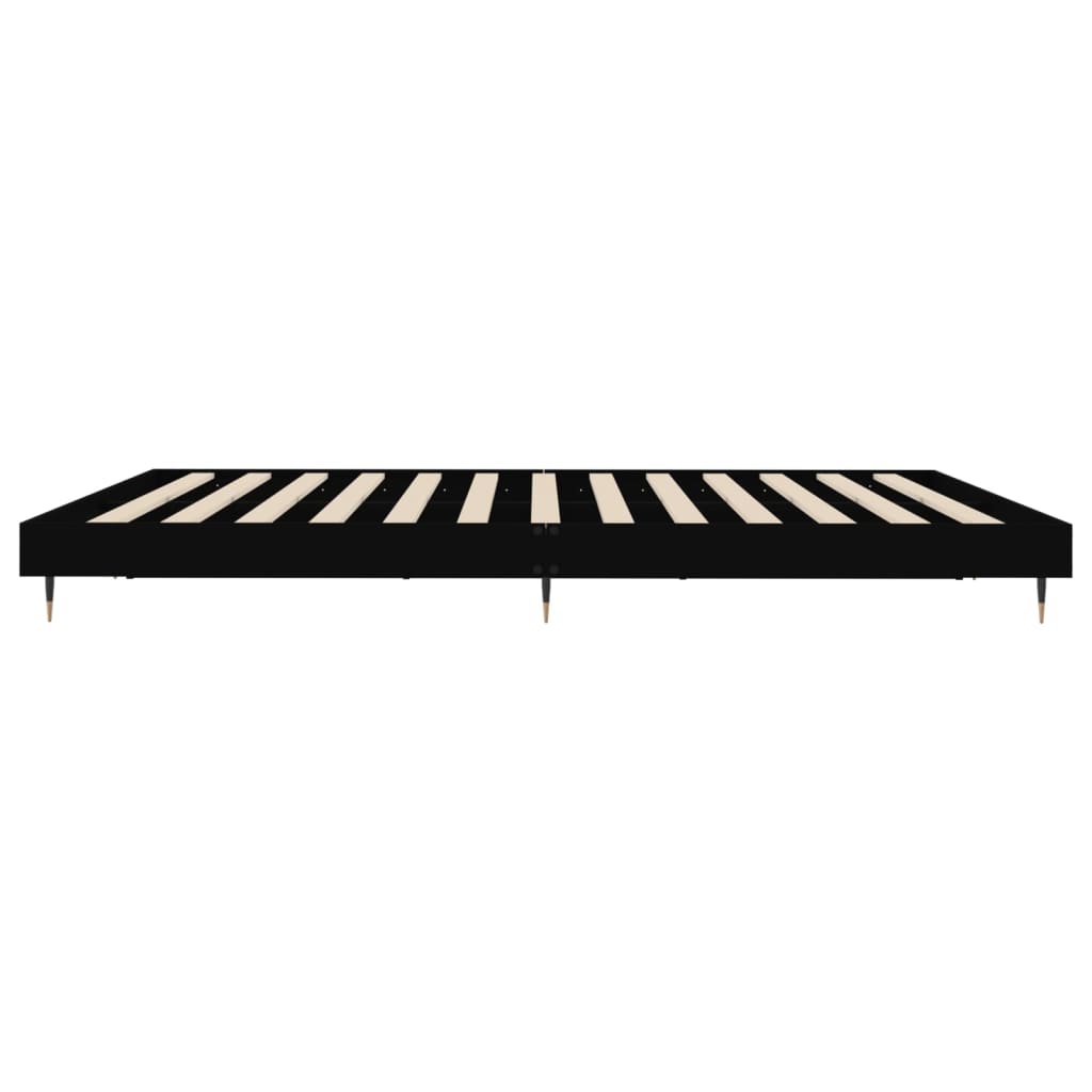 Cadre de lit sans matelas noir 200x200 cm bois d'ingénierie - XIOS