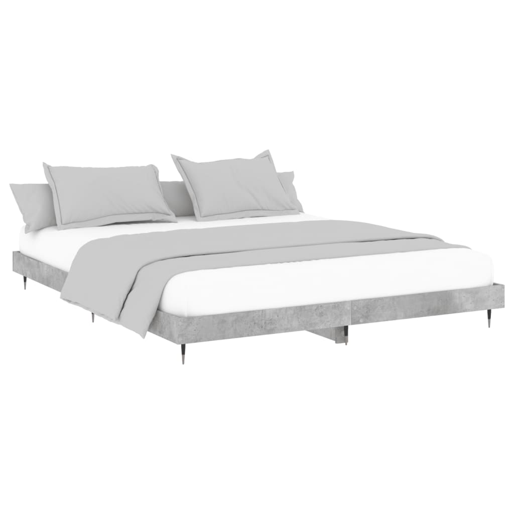 Cadre de lit sans matelas gris béton 200x200 cm - XIOS
