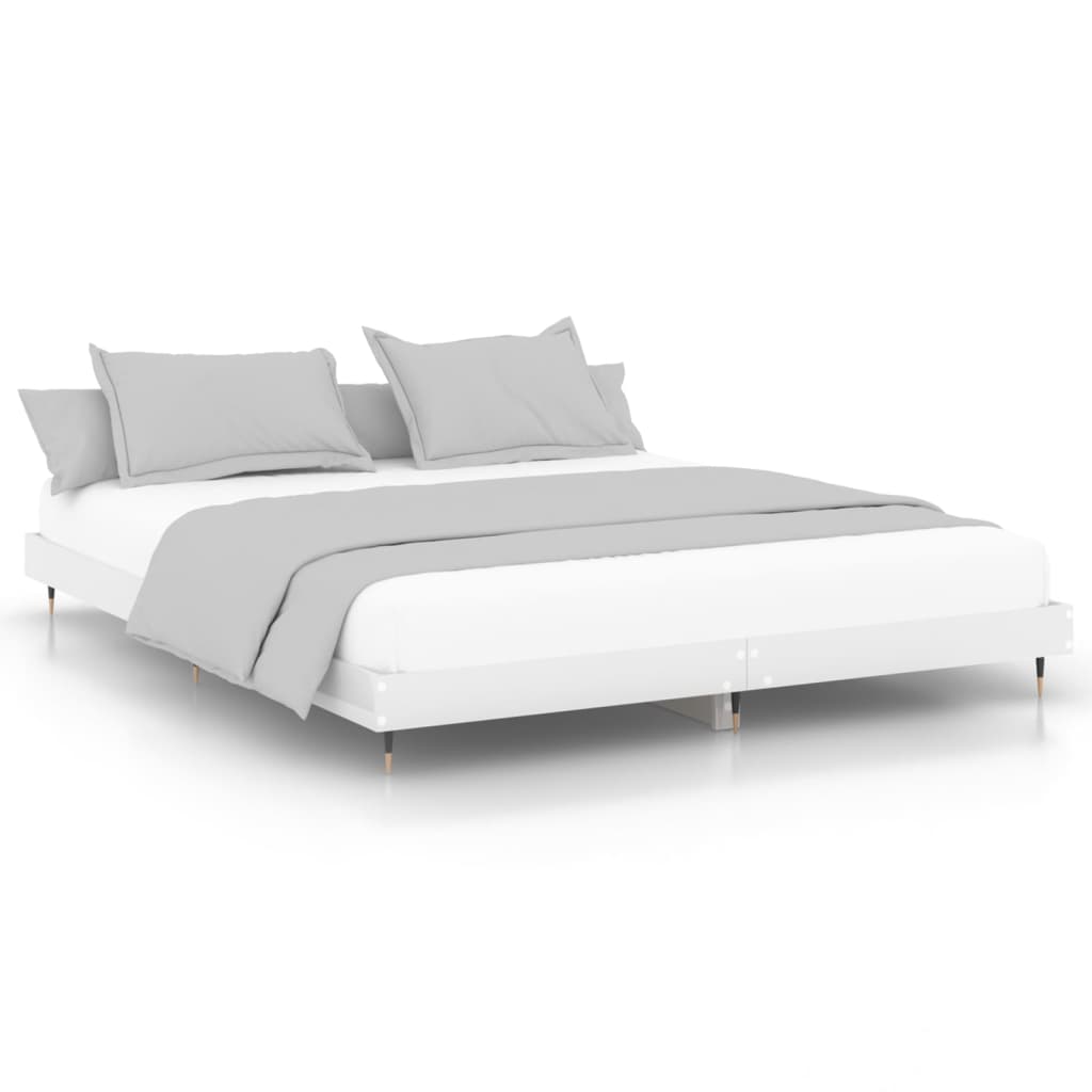 Cadre de lit sans matelas blanc brillant 180x200 cm - XIOS