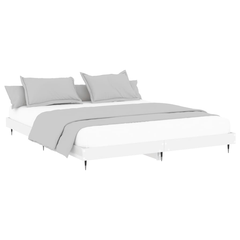Cadre de lit sans matelas blanc brillant 140x200 cm - XIOS