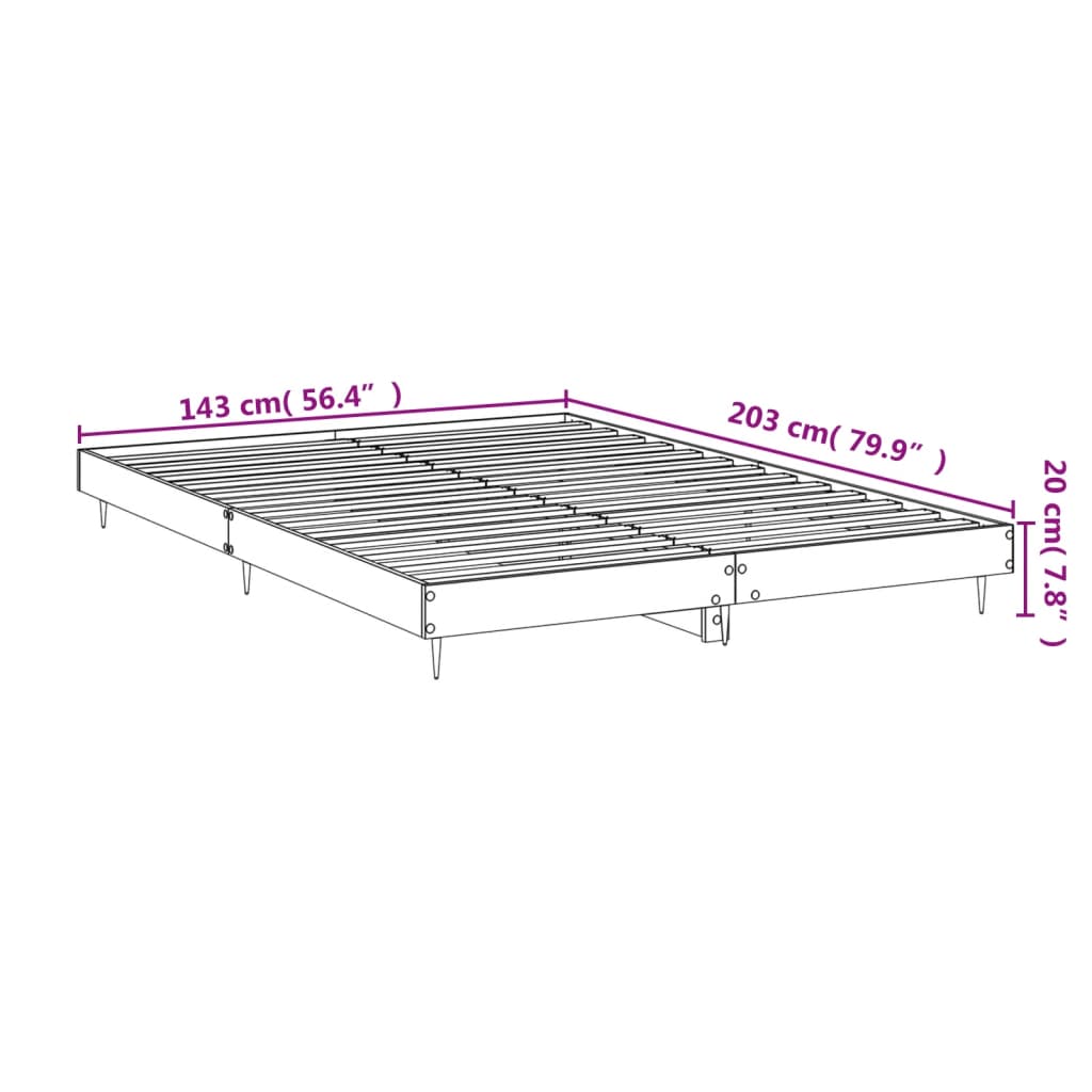 Cadre de lit sans matelas blanc brillant 140x200 cm - XIOS