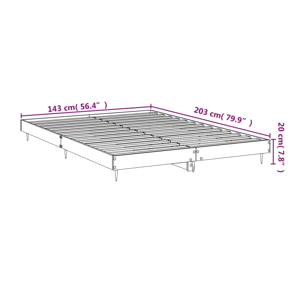 Cadre de lit sans matelas sonoma gris 140x200 cm - XIOS