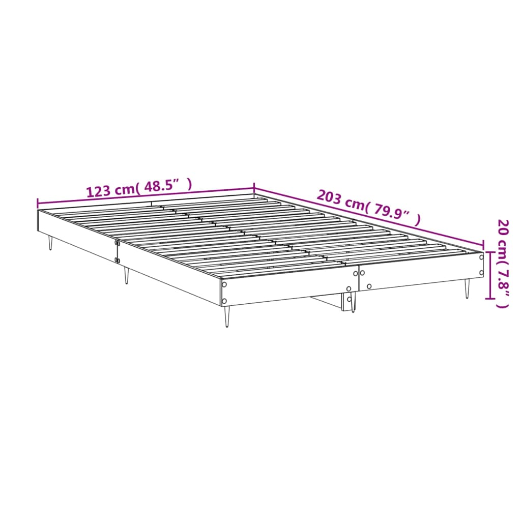 Cadre de lit sans matelas gris béton 120x200 cm - XIOS