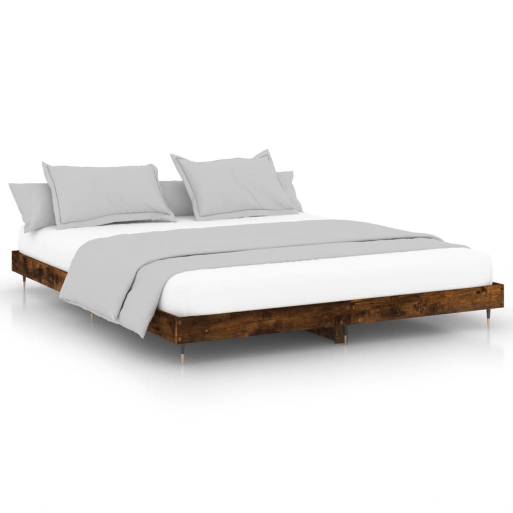 Cadre de lit sans matelas chêne fumé 120x200 cm bois ingénierie - XIOS