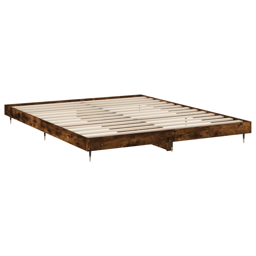 Cadre de lit sans matelas chêne fumé 120x200 cm bois ingénierie - XIOS