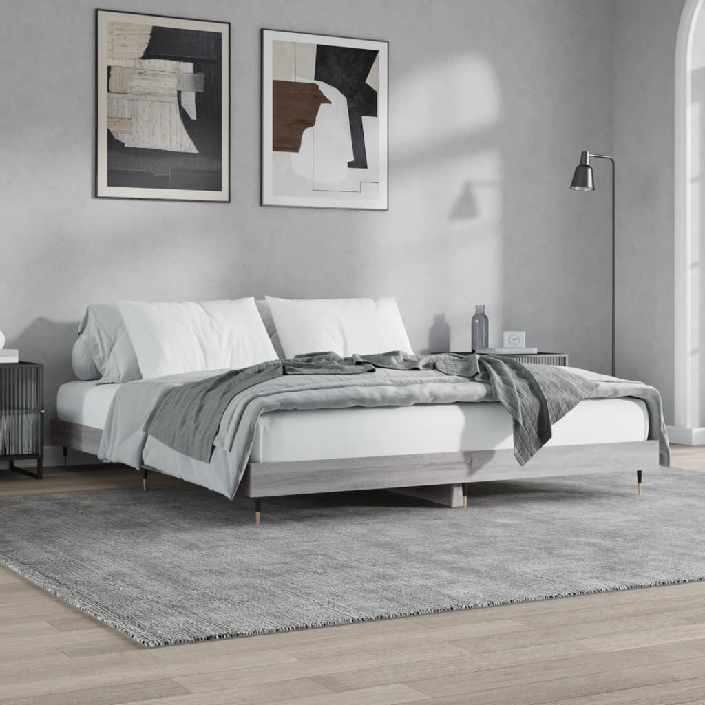 Cadre de lit sans matelas sonoma gris 120x200cm bois ingénierie - XIOS