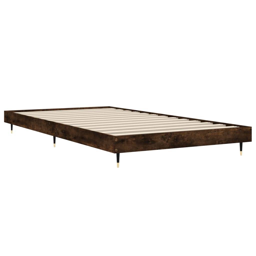 Cadre de lit sans matelas chêne fumé 100x200 cm bois ingénierie - XIOS