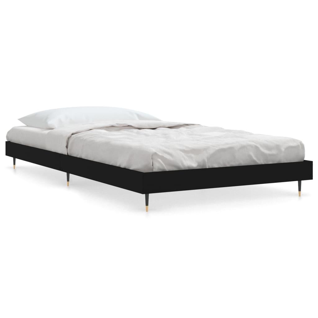 Cadre de lit sans matelas noir 90x200 cm bois d'ingénierie - XIOS
