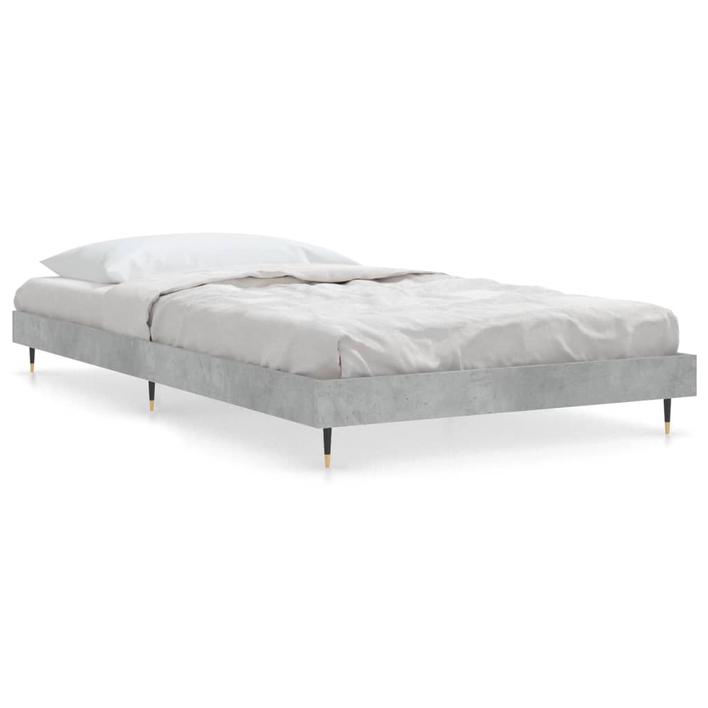 Cadre de lit sans matelas gris béton 90x200 cm - XIOS