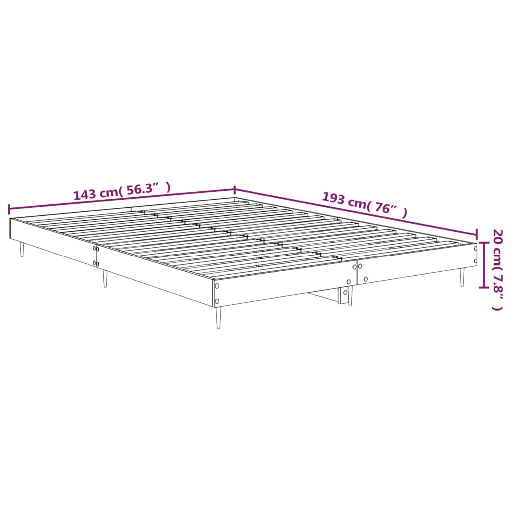 Cadre de lit sans matelas blanc 140x190 cm bois d'ingénierie - XIOS