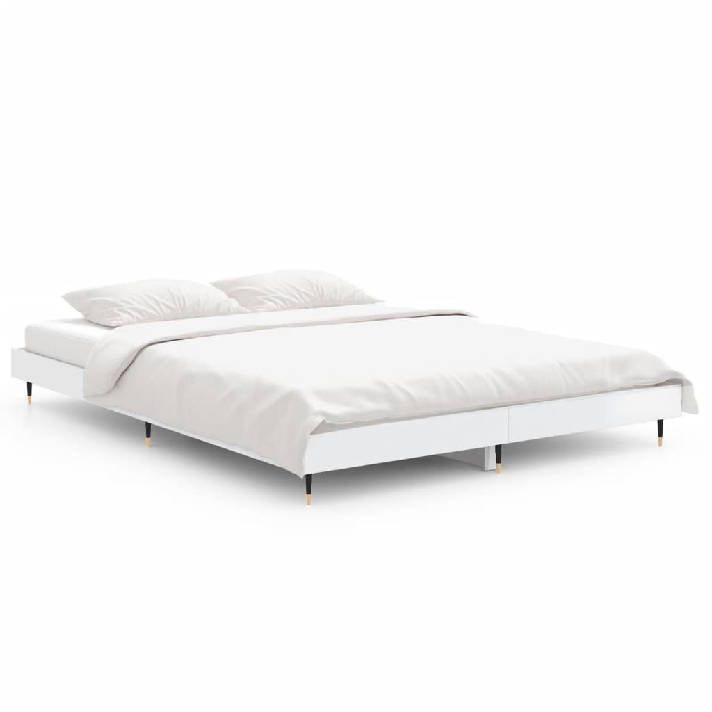 Cadre de lit sans matelas blanc brillant 140x190 cm - XIOS