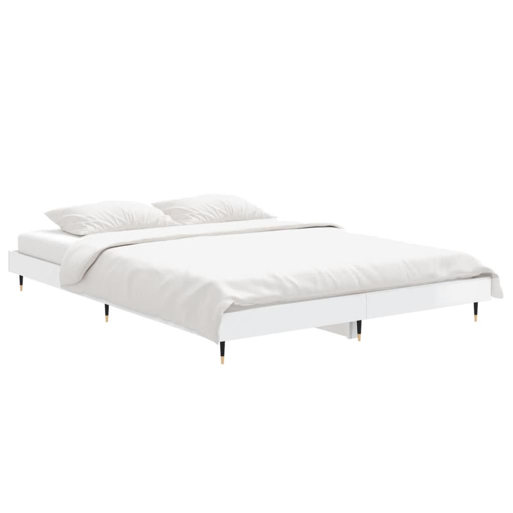 Cadre de lit sans matelas blanc brillant 140x190 cm - XIOS