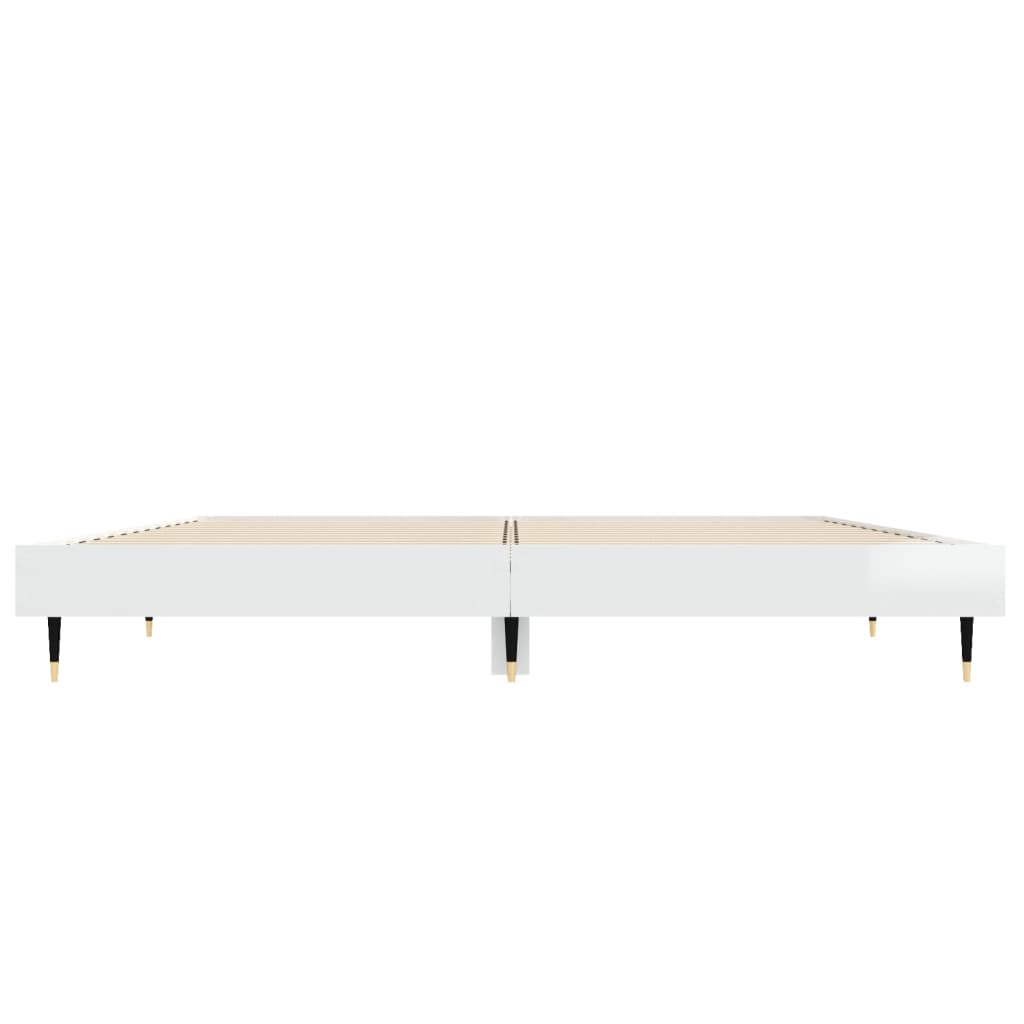 Cadre de lit sans matelas blanc brillant 135x190 cm - XIOS