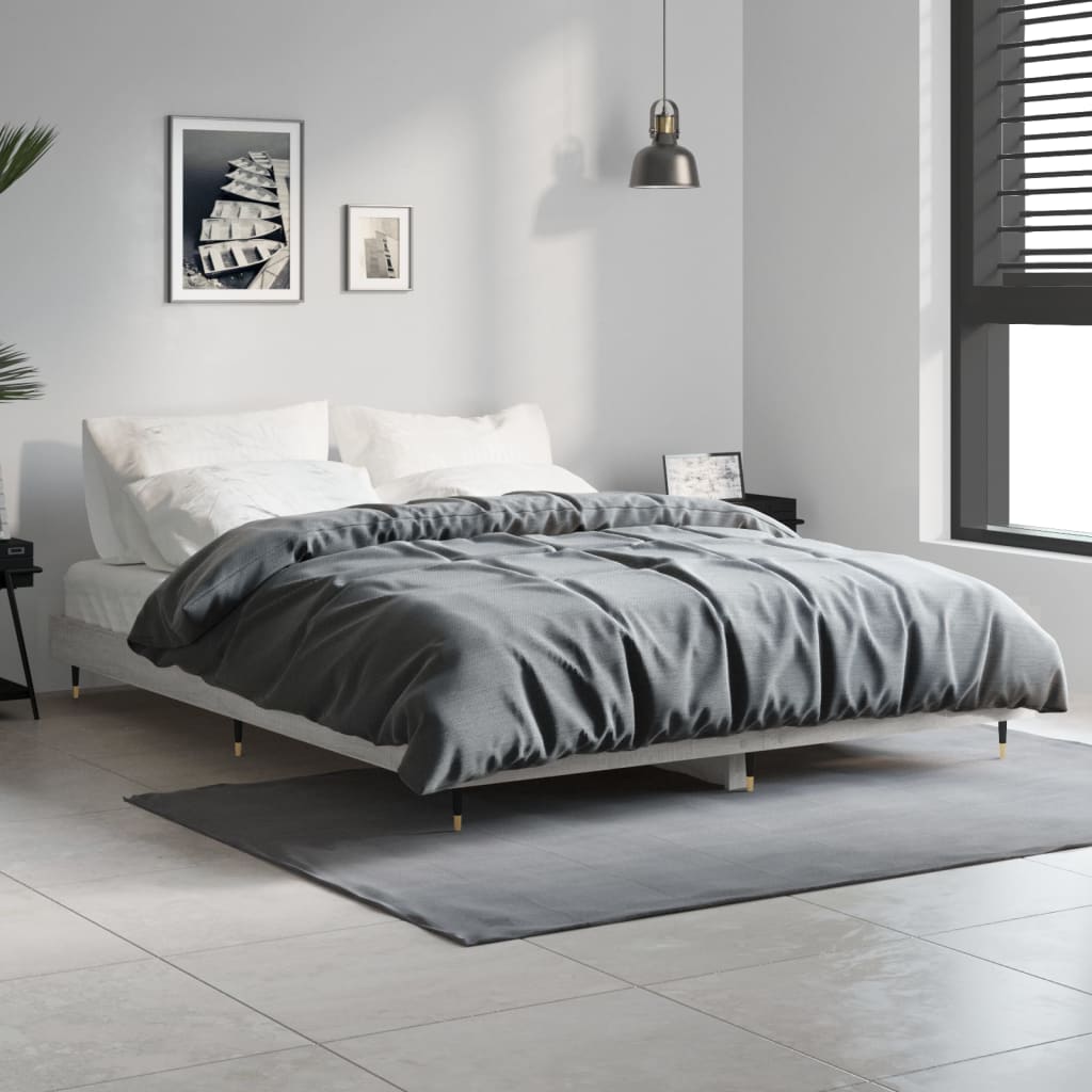 Cadre de lit sans matelas sonoma gris 135x190 cm - XIOS
