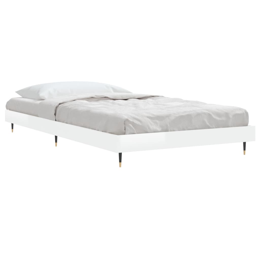 Cadre de lit sans matelas blanc brillant 90x190 cm - XIOS