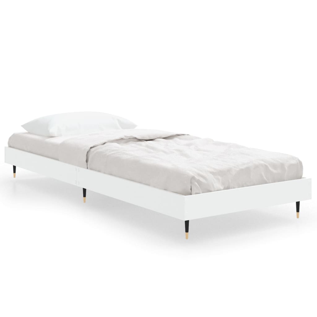 Cadre de lit sans matelas blanc 75x190 cm bois d'ingénierie - XIOS