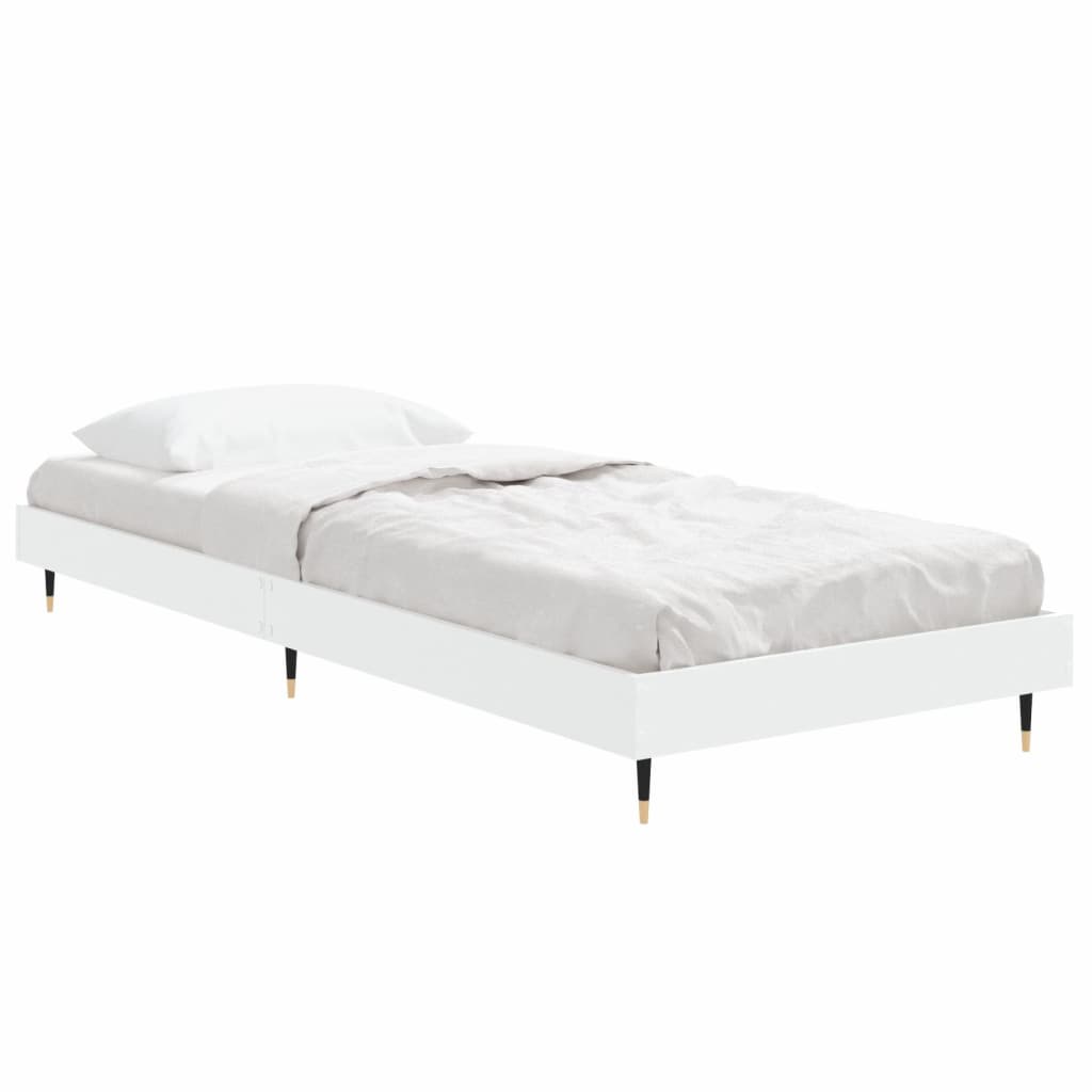 Cadre de lit sans matelas blanc 75x190 cm bois d'ingénierie - XIOS