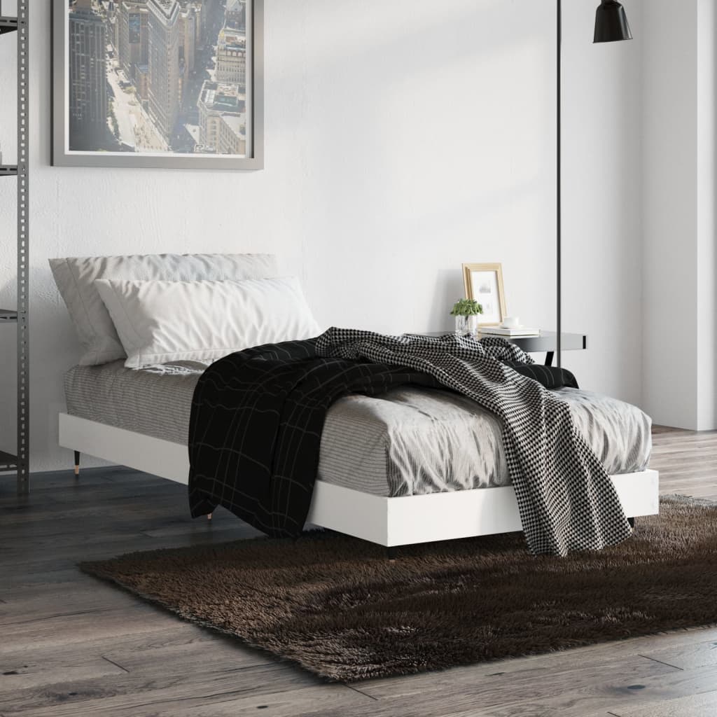 Cadre de lit sans matelas blanc 75x190 cm bois d'ingénierie - XIOS