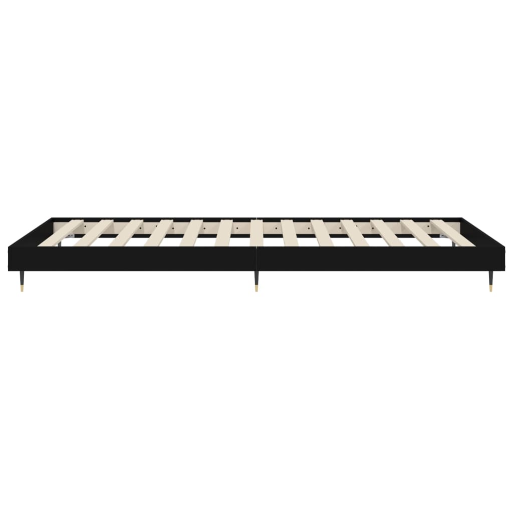 Cadre de lit sans matelas noir 75x190 cm bois ingénierie - XIOS