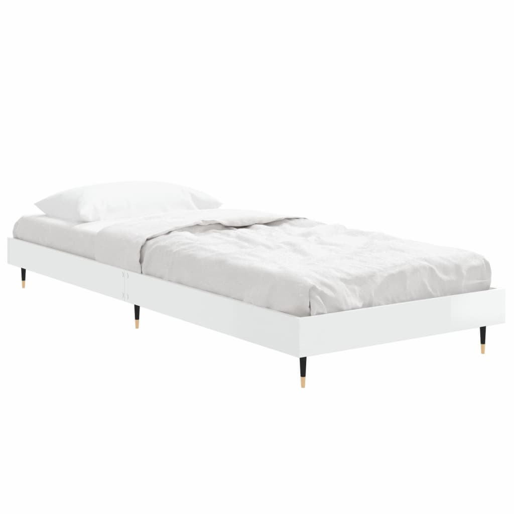 Cadre de lit sans matelas blanc brillant 75x190 cm - XIOS