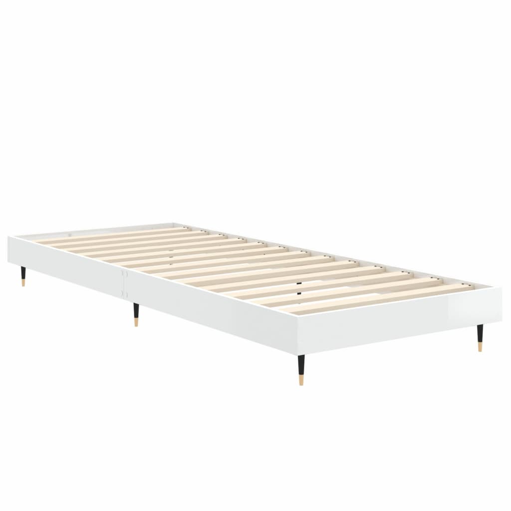 Cadre de lit sans matelas blanc brillant 75x190 cm - XIOS