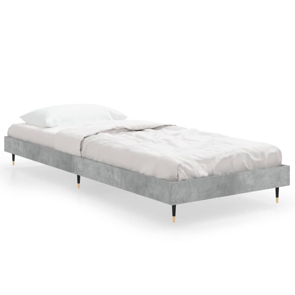 Cadre de lit sans matelas gris béton 75x190 cm - XIOS