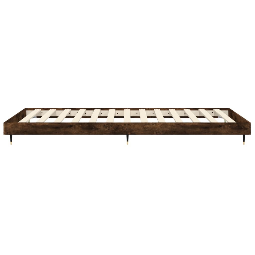 Cadre de lit sans matelas chêne fumé 75x190cm bois d'ingénierie - XIOS