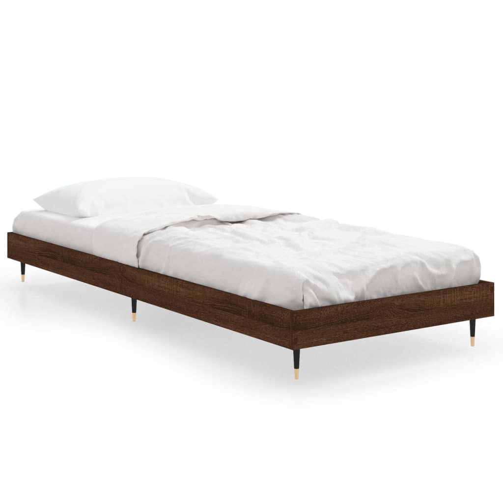 Cadre de lit sans matelas chêne marron 75x190cm bois ingénierie - XIOS