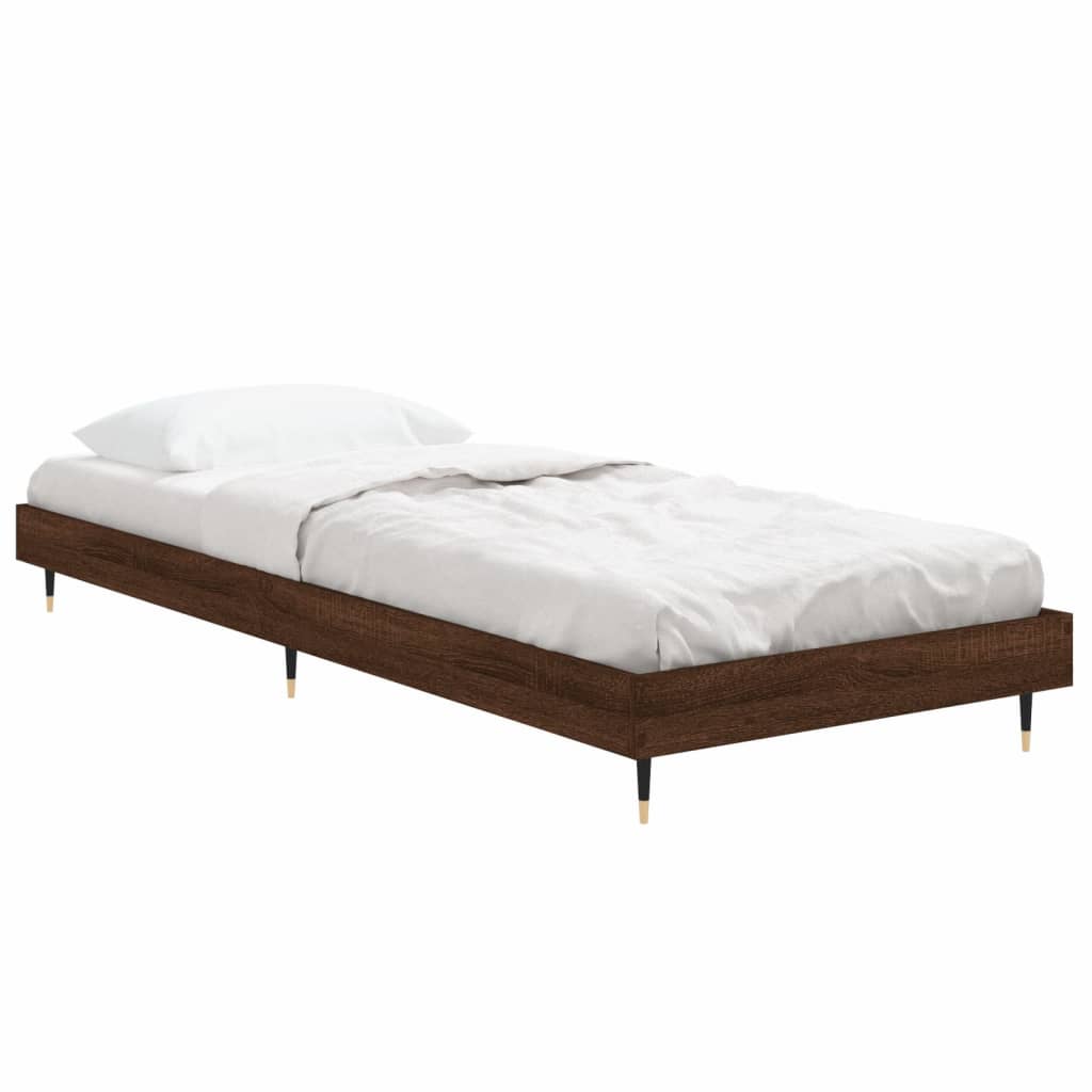 Cadre de lit sans matelas chêne marron 75x190cm bois ingénierie - XIOS