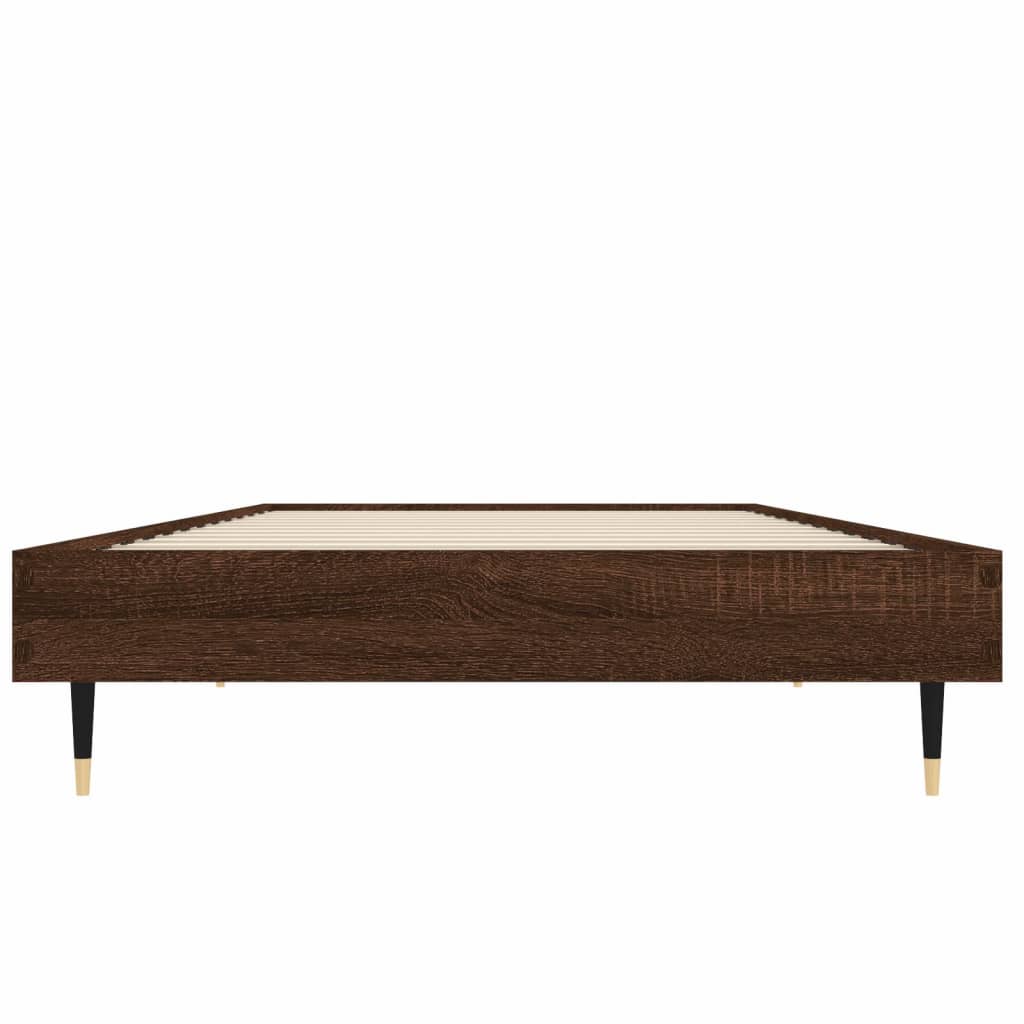 Cadre de lit sans matelas chêne marron 75x190cm bois ingénierie - XIOS
