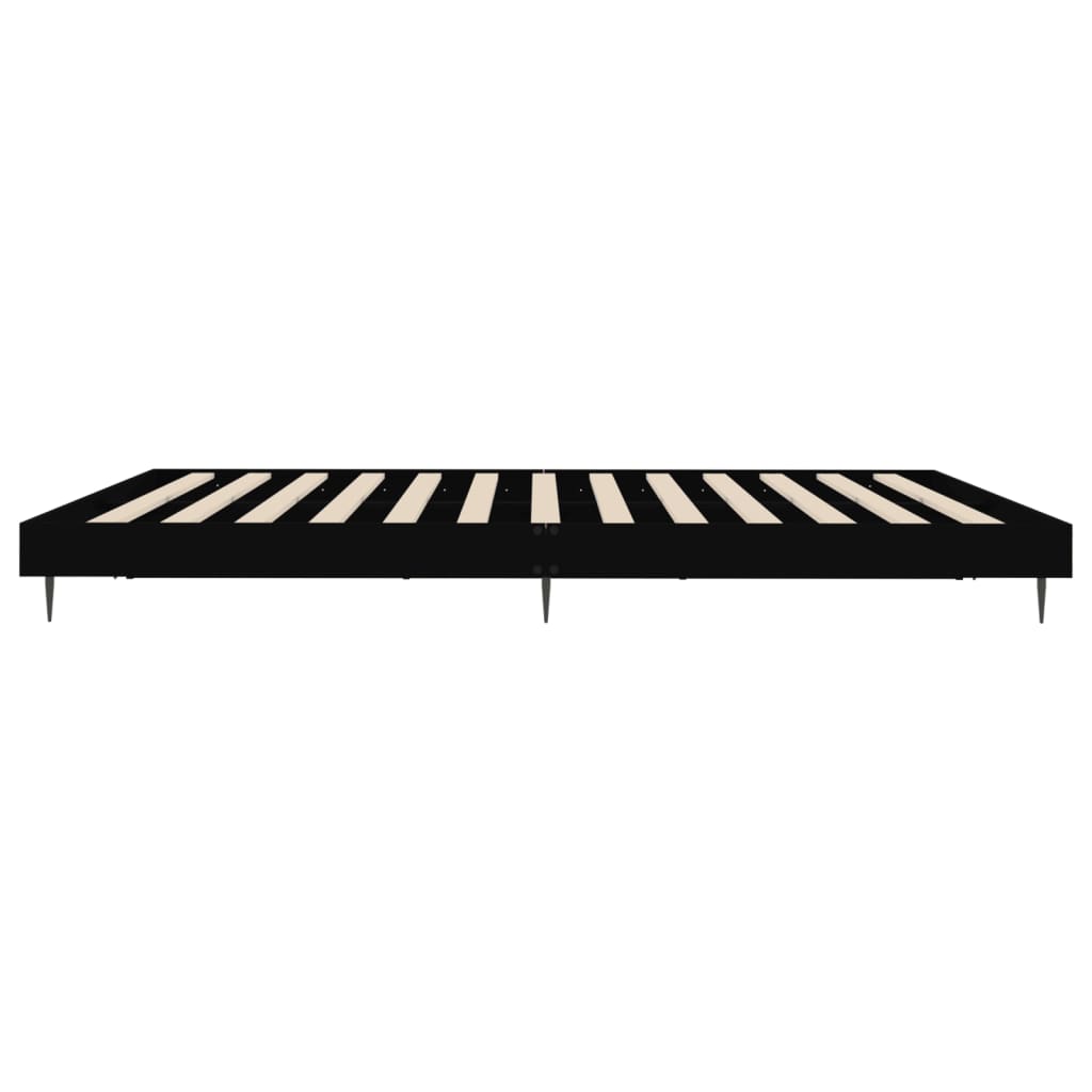 Cadre de lit sans matelas noir 200x200 cm bois d'ingénierie - XIOS