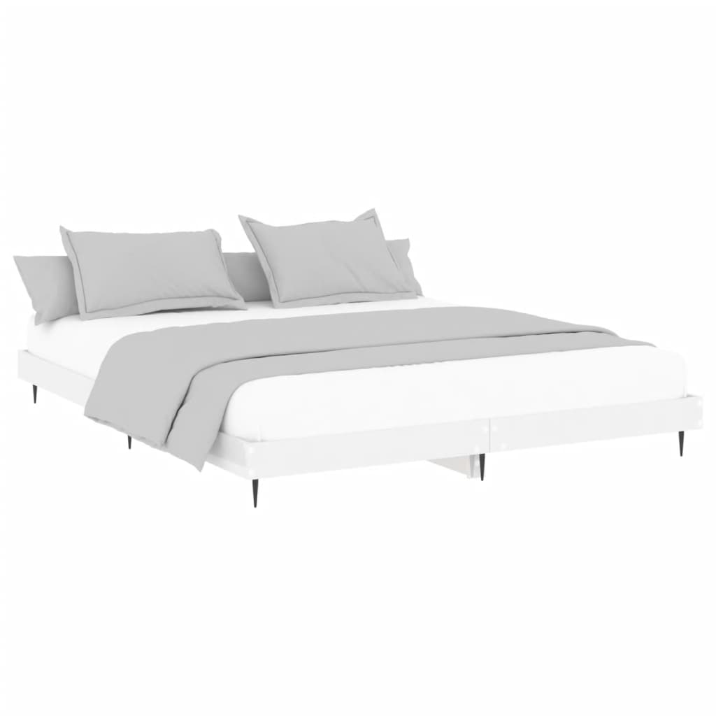 Cadre de lit sans matelas blanc brillant 200x200 cm - XIOS