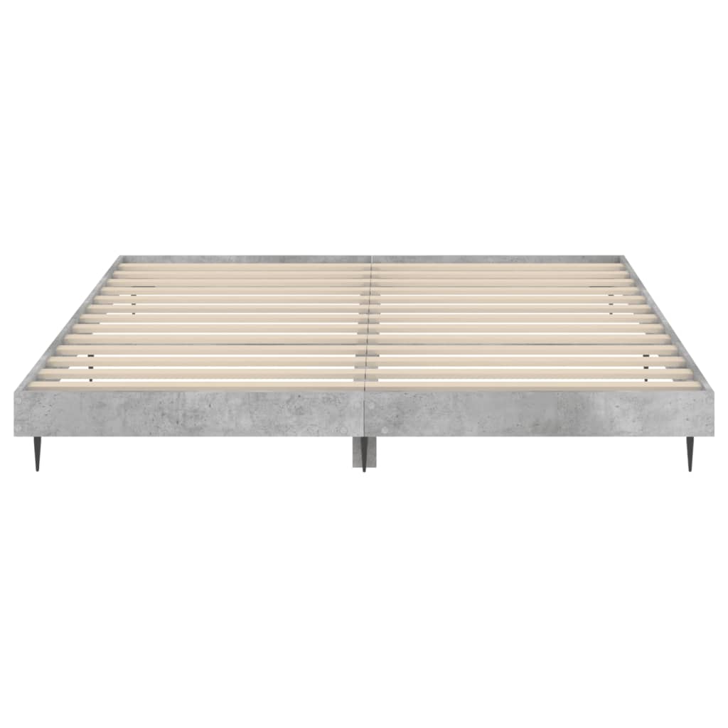 Cadre de lit sans matelas gris béton 200x200 cm - XIOS