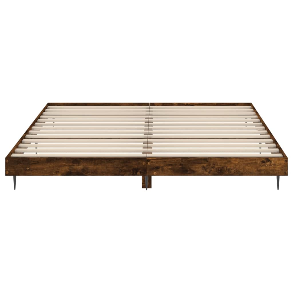Cadre de lit sans matelas chêne fumé 200x200 cm bois ingénierie - XIOS