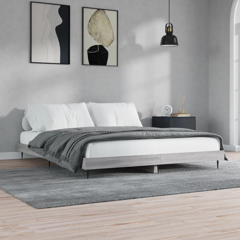Cadre de lit sans matelas sonoma gris 200x200 cm - XIOS