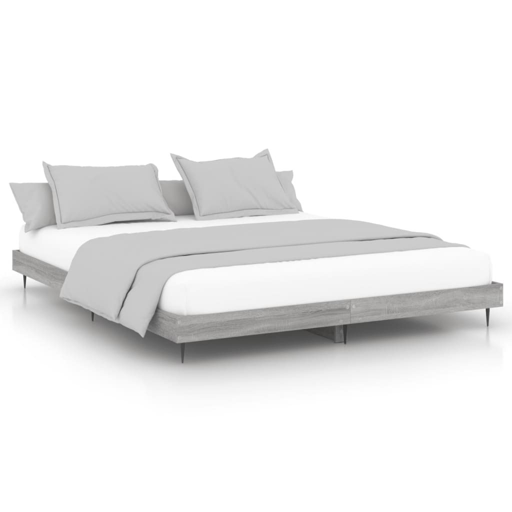 Cadre de lit sans matelas sonoma gris 160x200cm bois ingénierie - XIOS