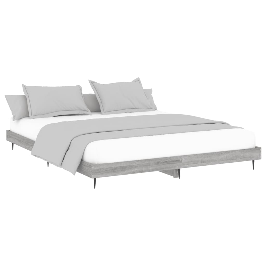 Cadre de lit sans matelas sonoma gris 160x200cm bois ingénierie - XIOS