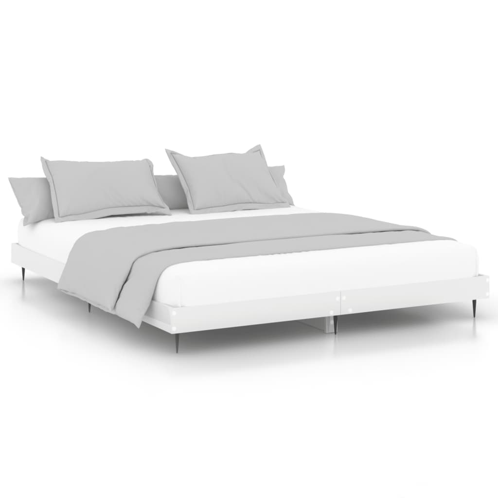 Cadre de lit sans matelas blanc brillant 150x200 cm - XIOS