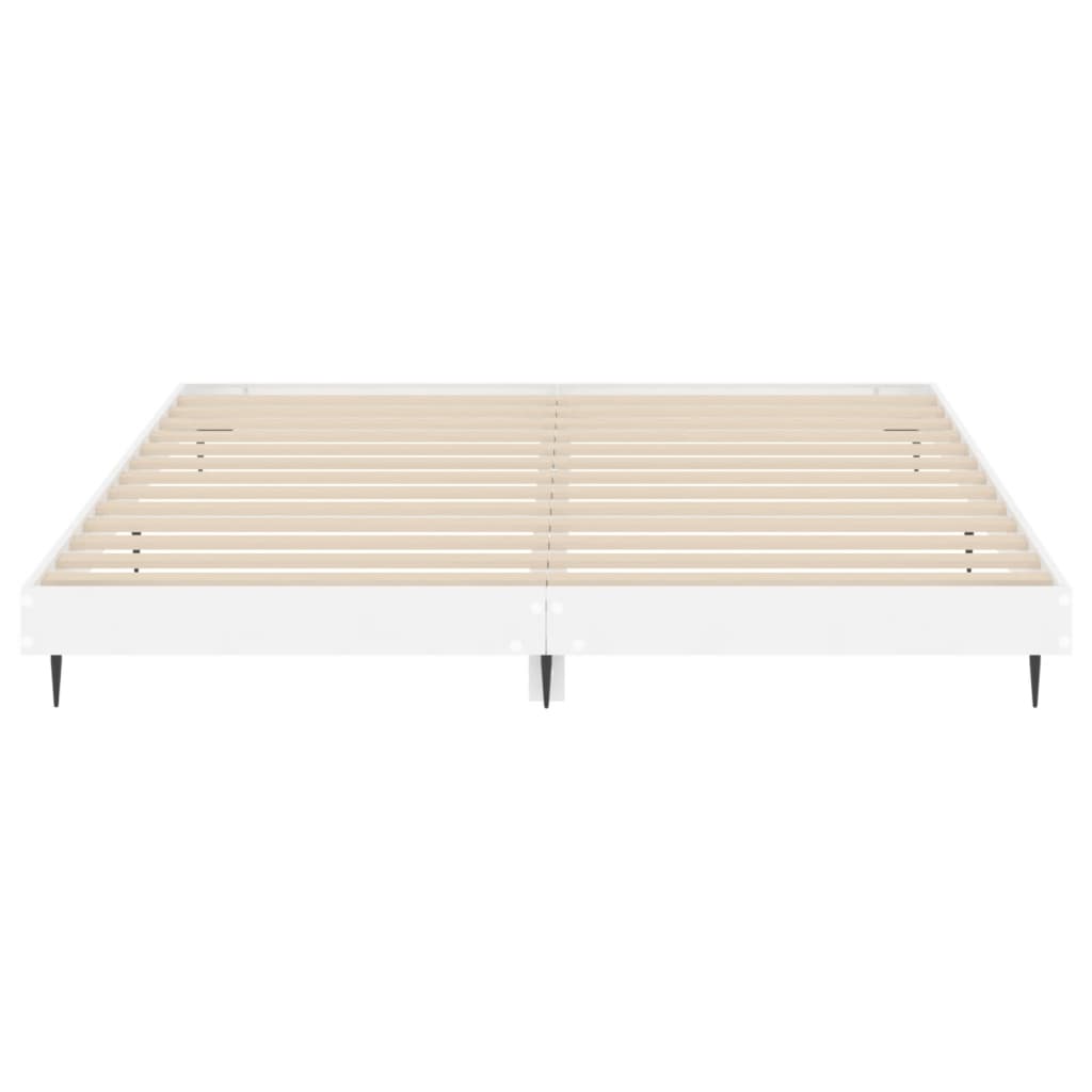 Cadre de lit sans matelas blanc brillant 150x200 cm - XIOS