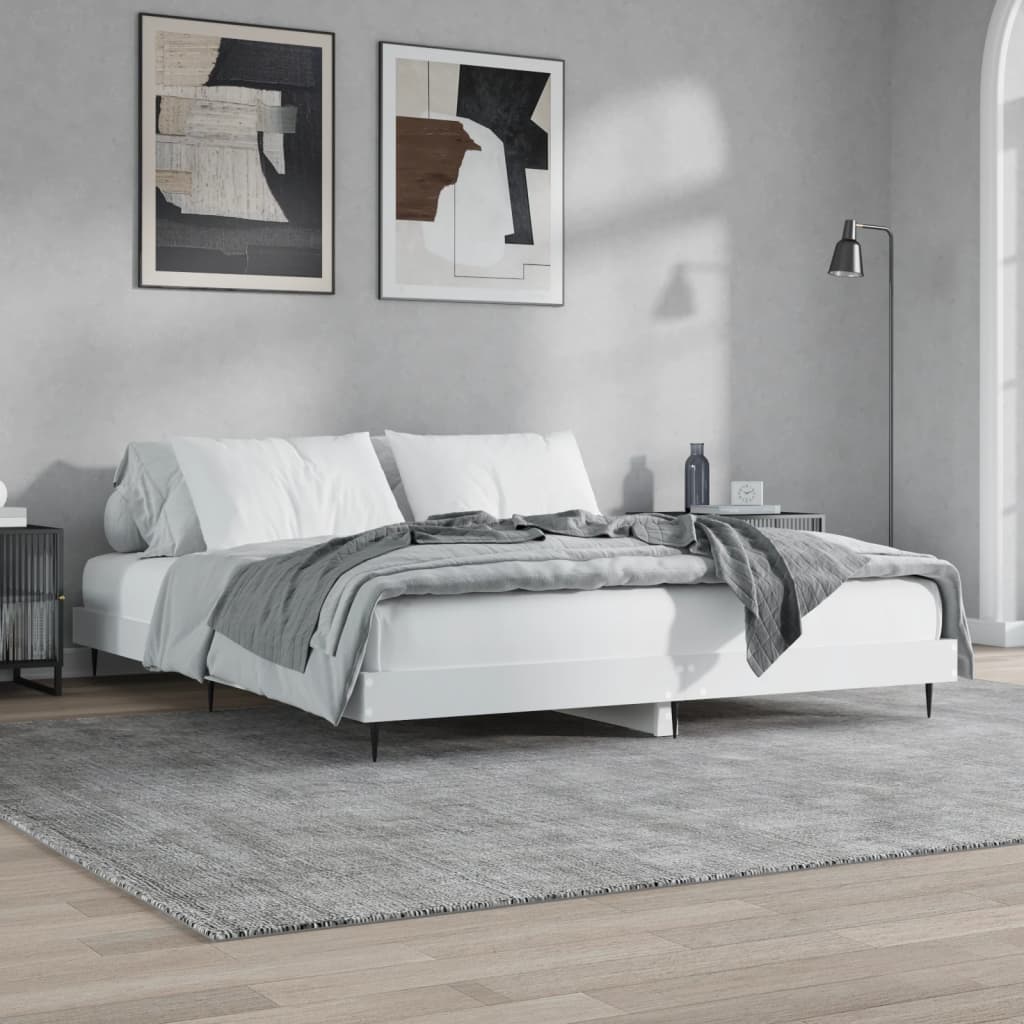 Cadre de lit sans matelas blanc 120x200 cm bois ingénierie - XIOS